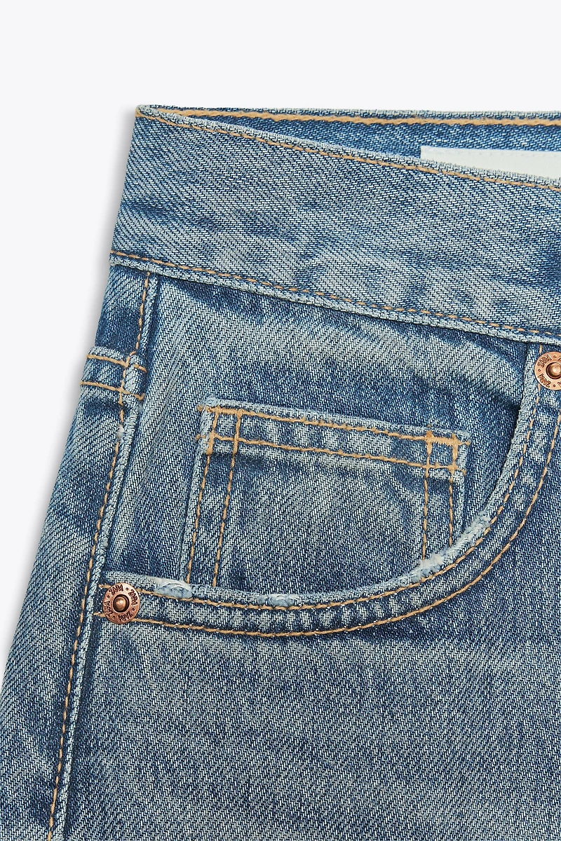 JEAN TRF À JAMBES LARGES TAILLE HAUTE LONGUEUR CHEVILLE