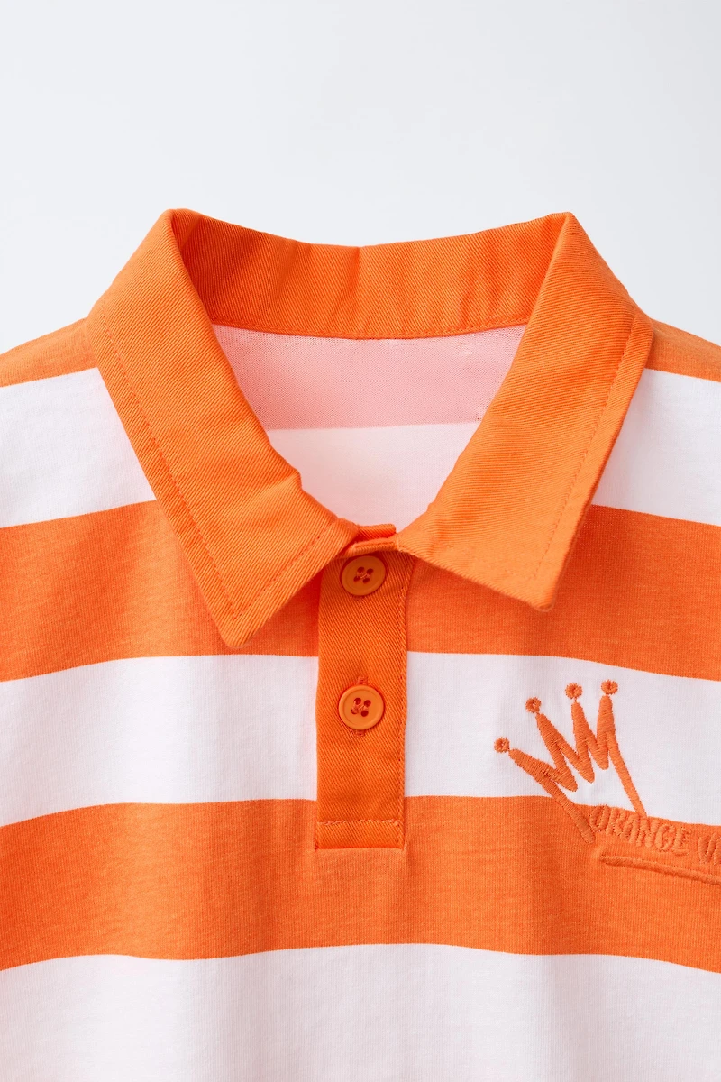 POLO RAYURES BRODERIE