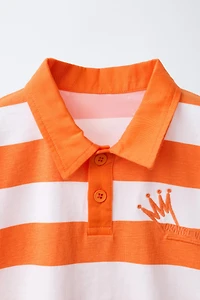 POLO RAYURES BRODERIE