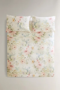 FLORAL PRINT SATEEN DUVET COVER