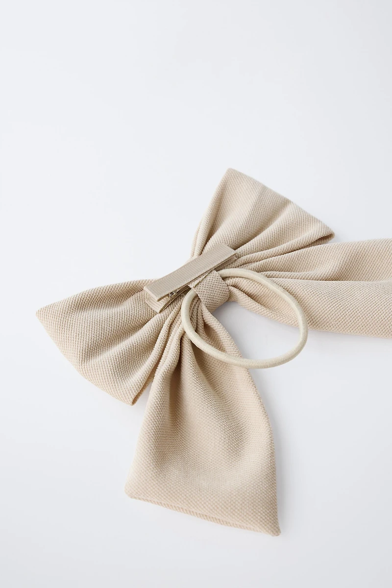 PIQUÉ BOW HAIR TIE