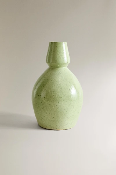 ENAMELLED TERRACOTTA VASE