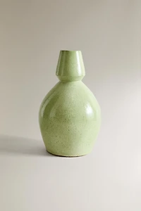ENAMELLED TERRACOTTA VASE