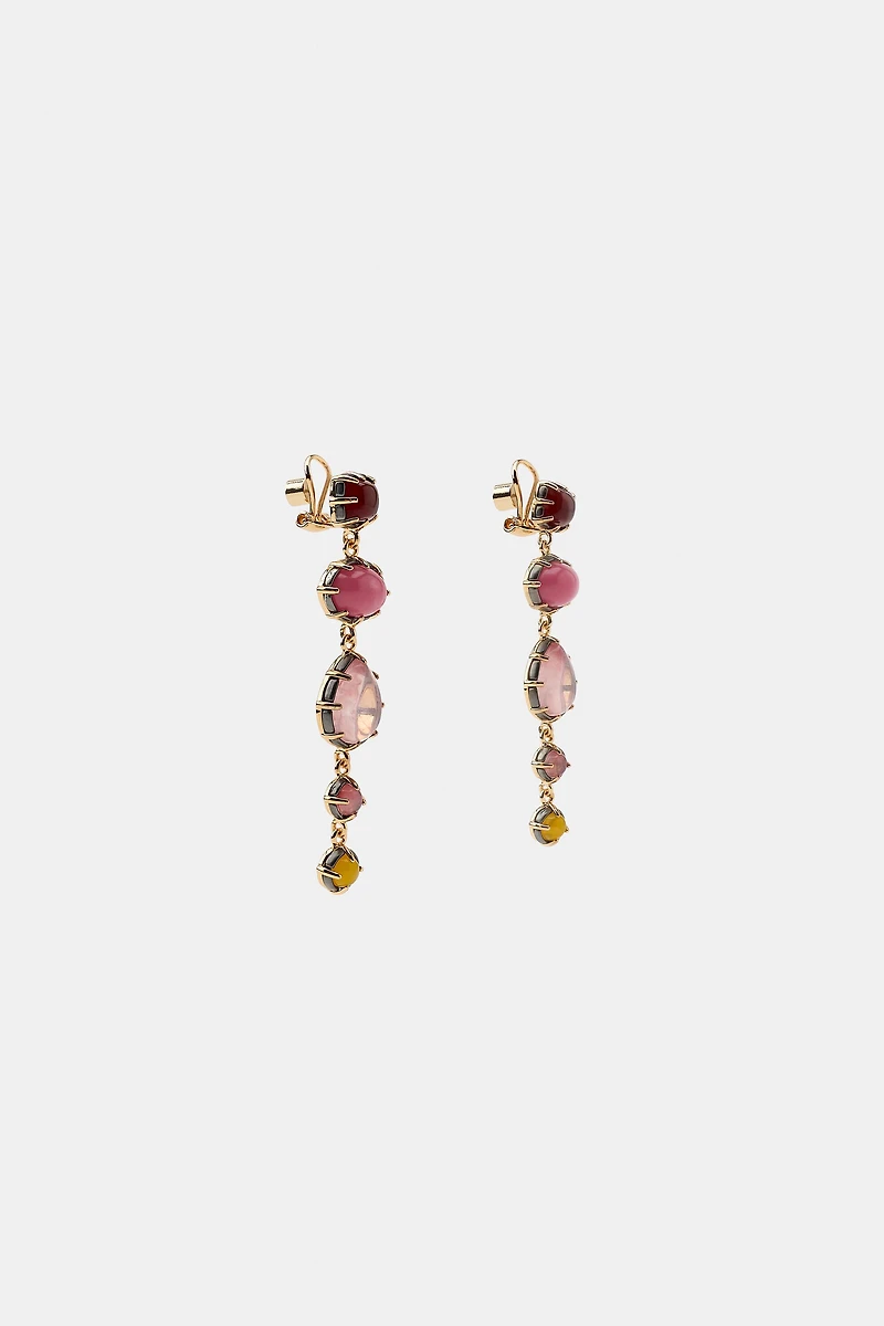 BOUCLES D'OREILLES À PIÈCES EN RÉSINE ET BIJOUX