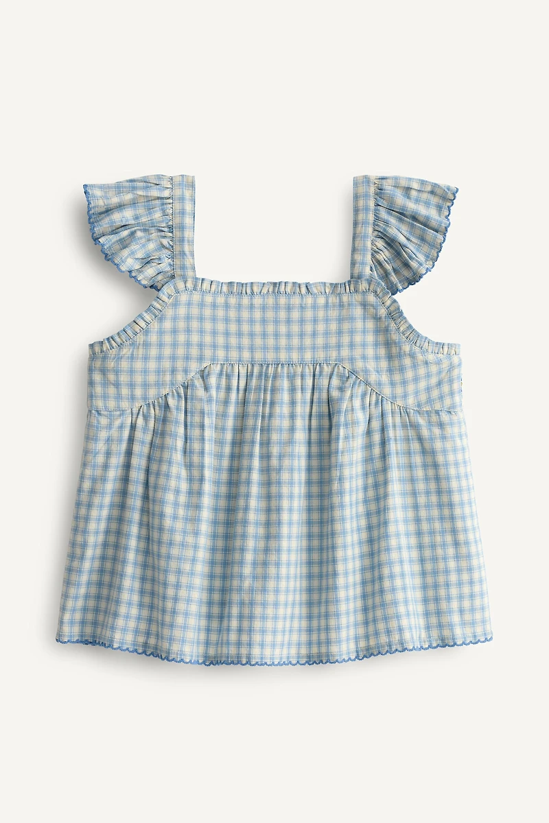 LIMITED EDITION PLAID EMBROIDERED TOP