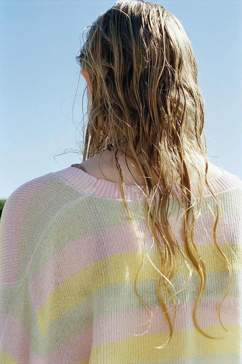 GILET EN MAILLE RAYÉ