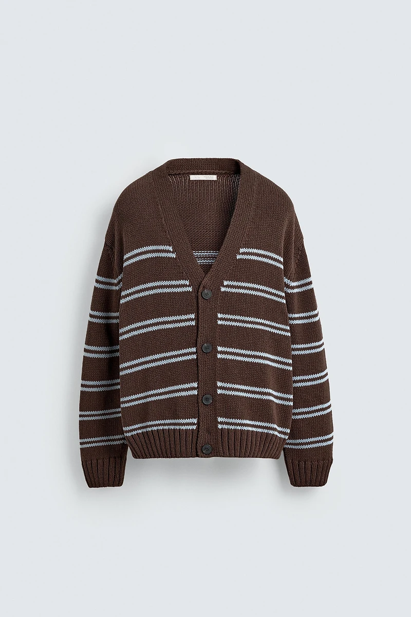 CARDIGAN JACQUARD RAYURES