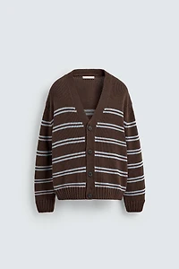 CARDIGAN JACQUARD RAYURES