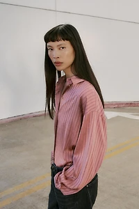 SATIN EFFECT STRIPED SHIRT