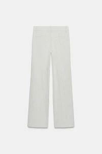LOW-RISE STRIPED STRAIGHT LEG PANTS