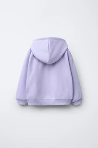 HEART PRINT ZIP-UP SWEATSHIRT