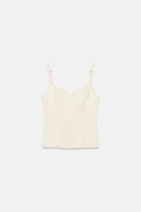 STRETCH SATIN EFFECT TOP