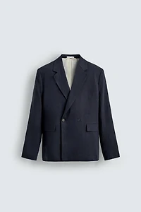 VESTE DE COSTUME CROISÉE LIN - COTON