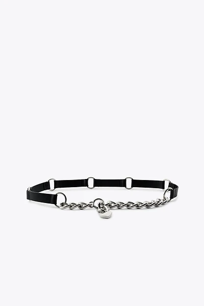 CEINTURE EN CUIR COMBINÉE CHAÎNES