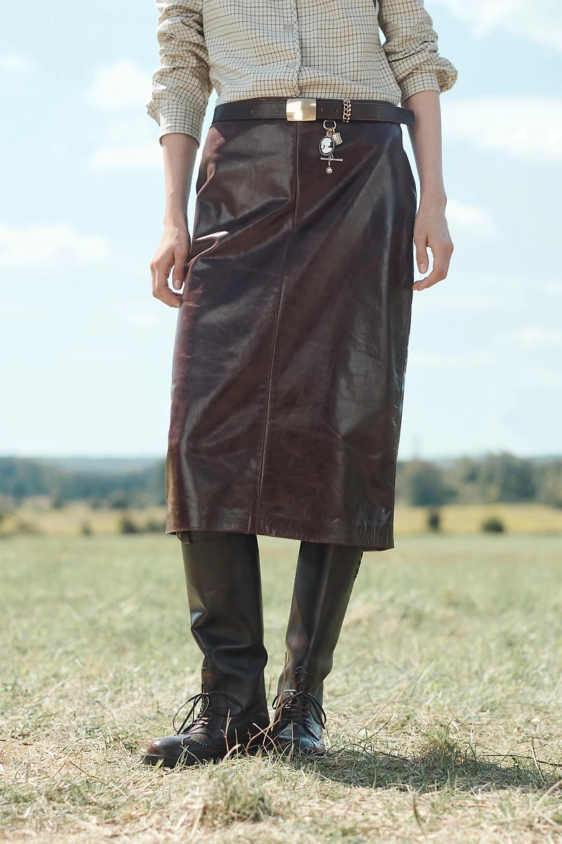 100% LEATHER STRAIGHT SKIRT LIMITED EDITION