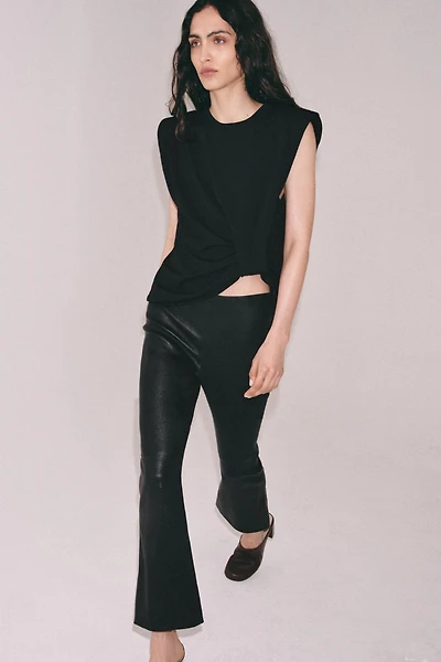 SHOULDER PAD KNIT TOP