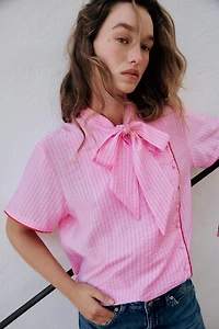 STRIPED TIE TOP