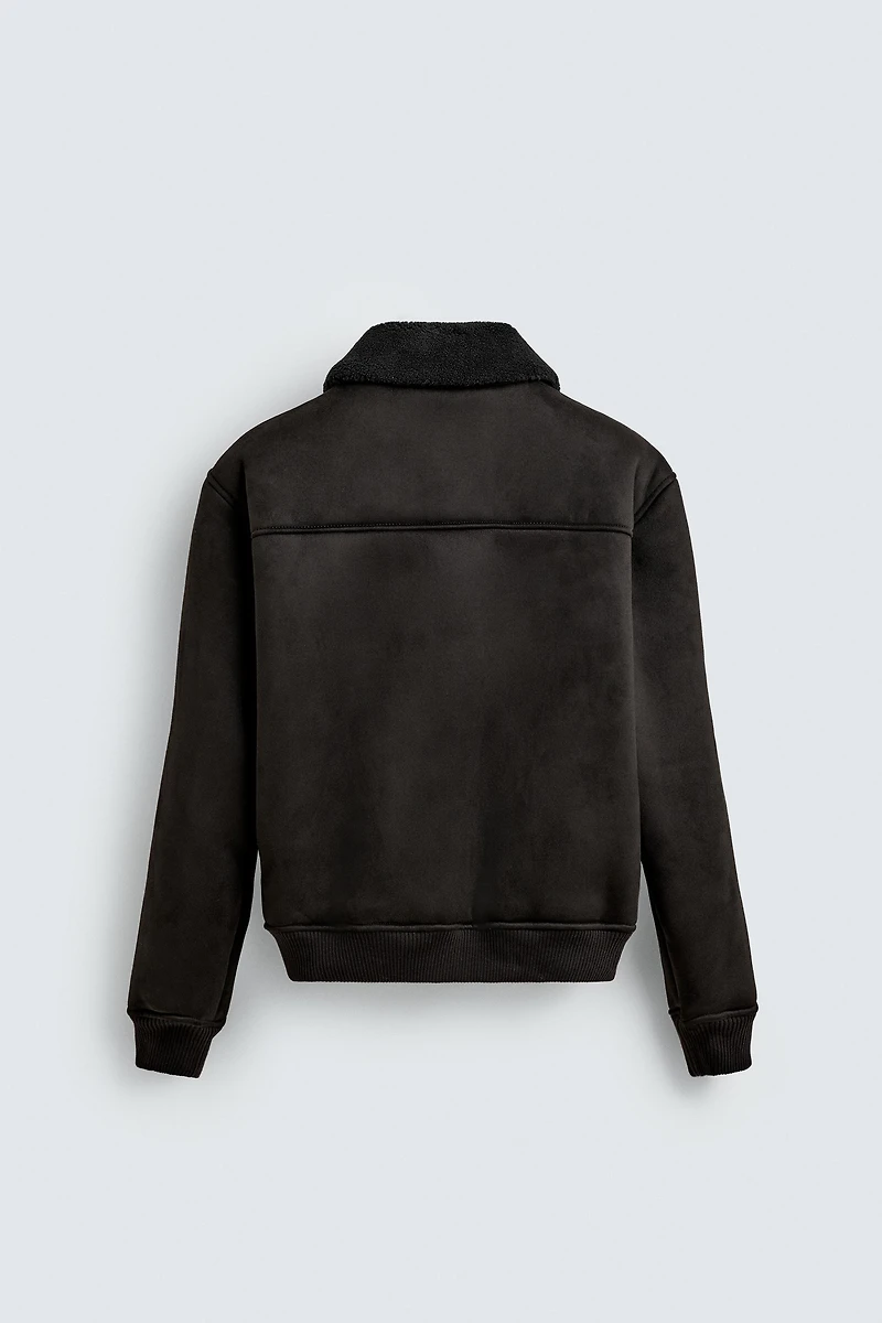 COMBINED FAUX SUEDE JACKET