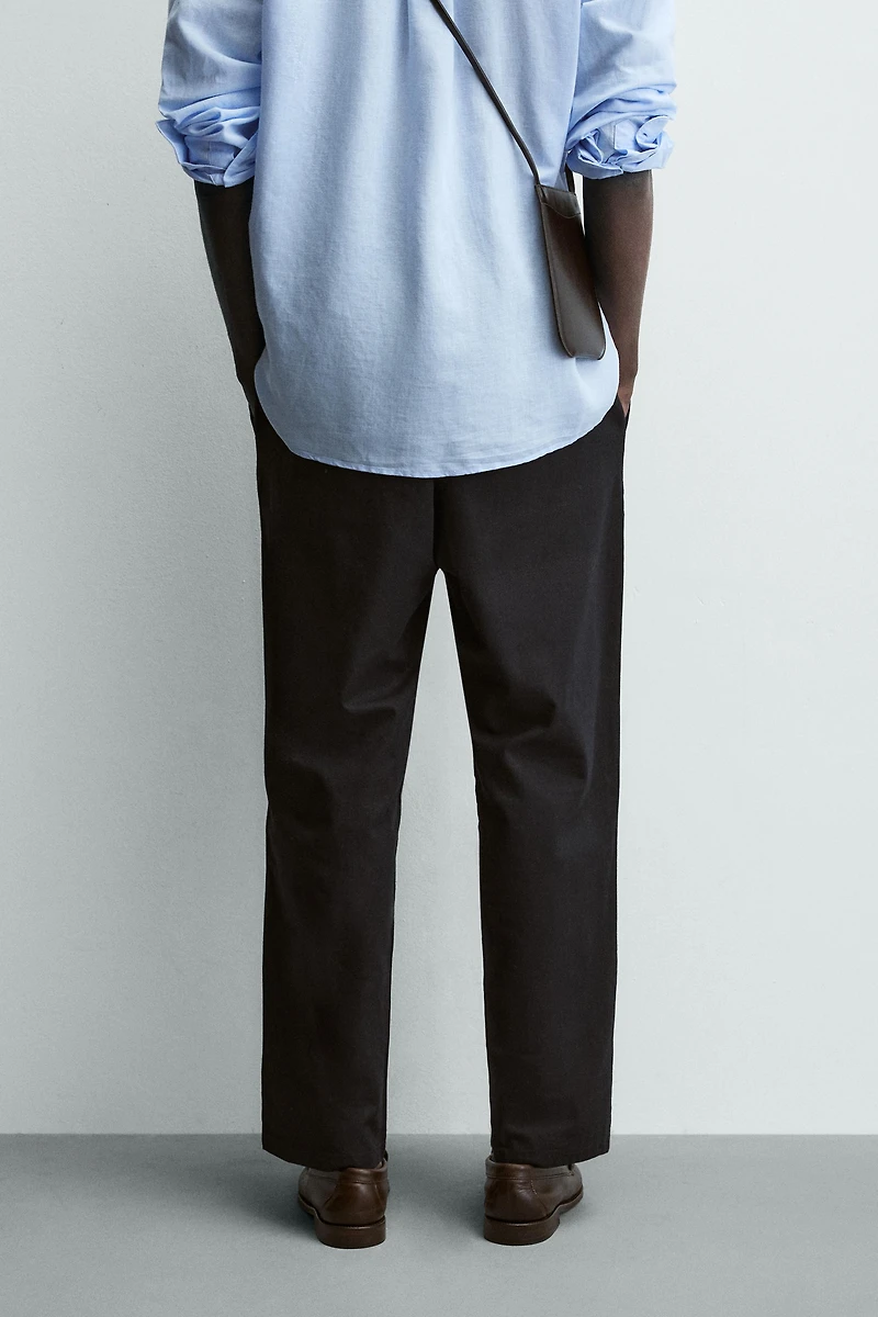 RELAXED FIT COTTON - LINEN PANTS