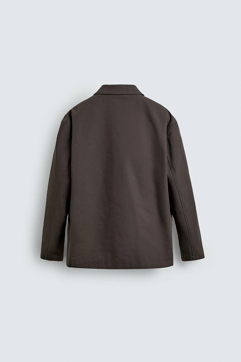 CONTRAST LINING CANVAS OVERSHIRT