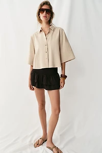 CROPPED SHIRT WITH WIDE SLEEVES