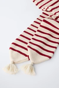 KNIT STRIPED SCARF WITH WOOL