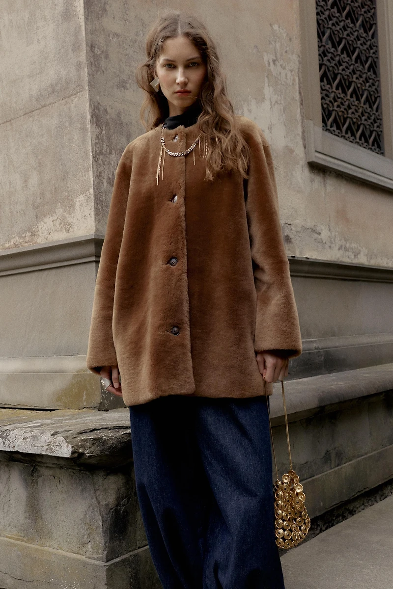 MANTEAU 100 % CUIR RÉVERSIBLE