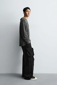 WASHED WAFFLE KNIT T-SHIRT