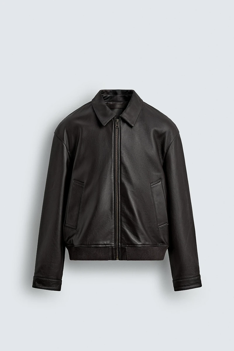 BLOUSON BOMBER EN CUIR AARON LEVINE X ZARA