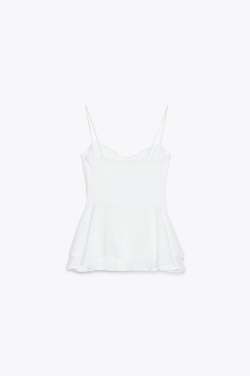 PEPLUM MIXED TOP