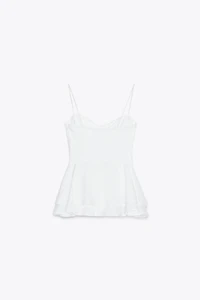 PEPLUM MIXED TOP