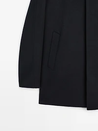 Manteau court laine mélangée