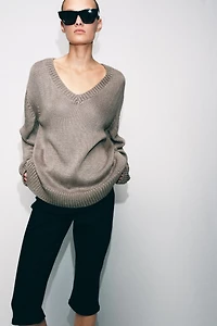 PULL EN GROSSE MAILLE COL V