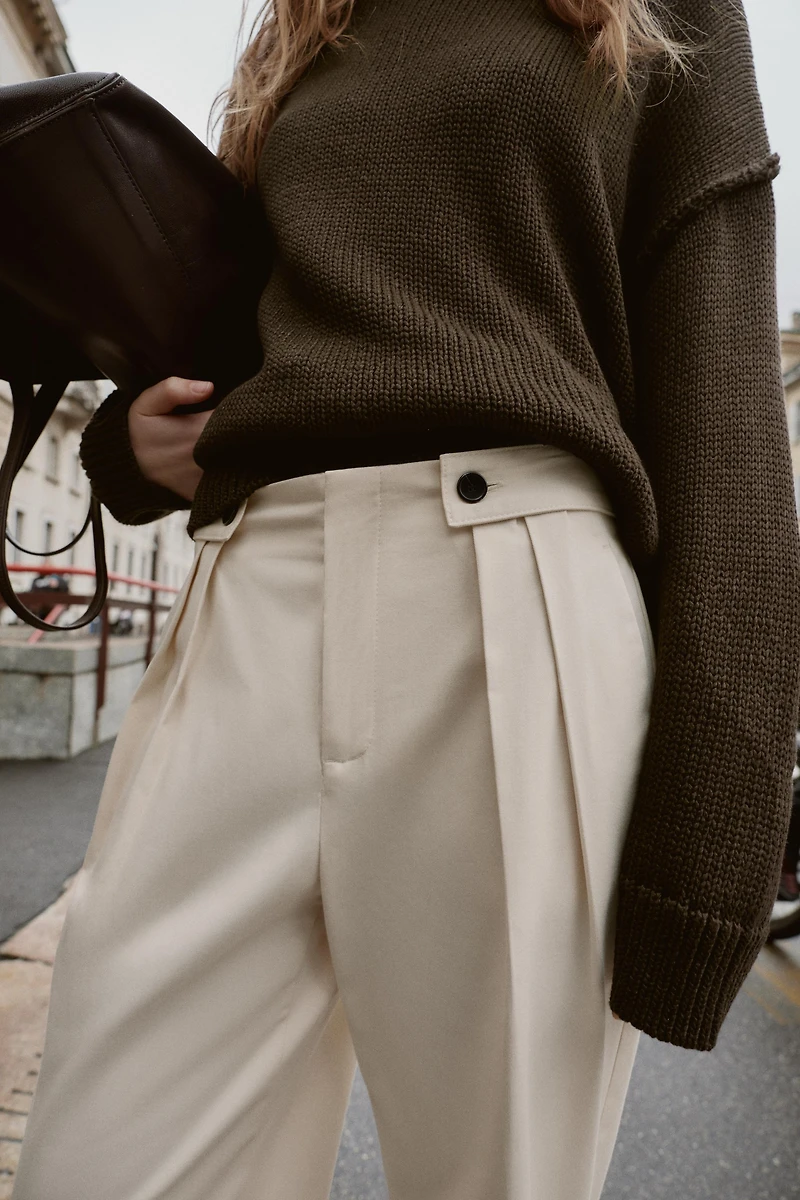TAPERED PANTS WITH WAIST BUTTONS
