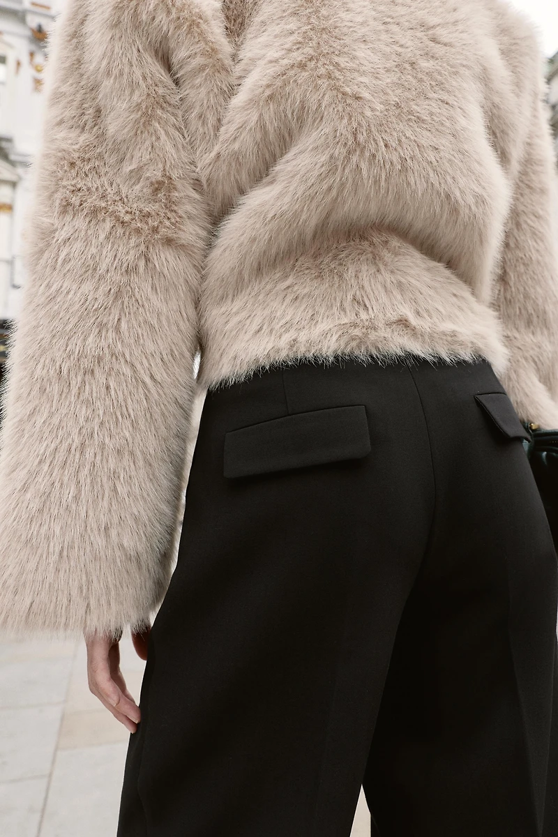 PANTALON CEINTURE PIED-DE-POULE