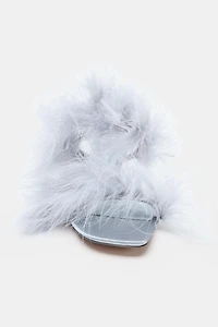 FEATHER HEELED SANDALS