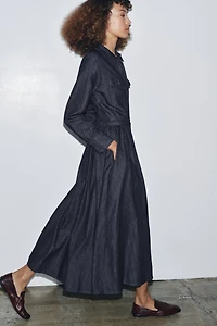 ZW COLLECTION BELTED DENIM DRESS