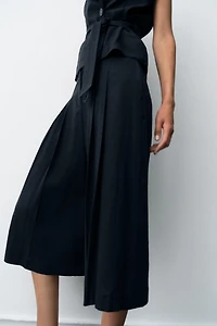 LONG LINEN SHORTS