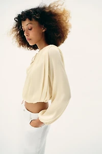 SATIN EFFECT BALLOON BLOUSE