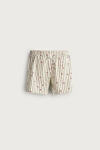 CHILI STRIPE MID-LENGTH SWIMSUIT