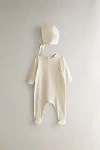 NEWBORN RABBITS AND FLOWERS SET
