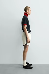 CONTRAST TRIM TEXTURED POLO