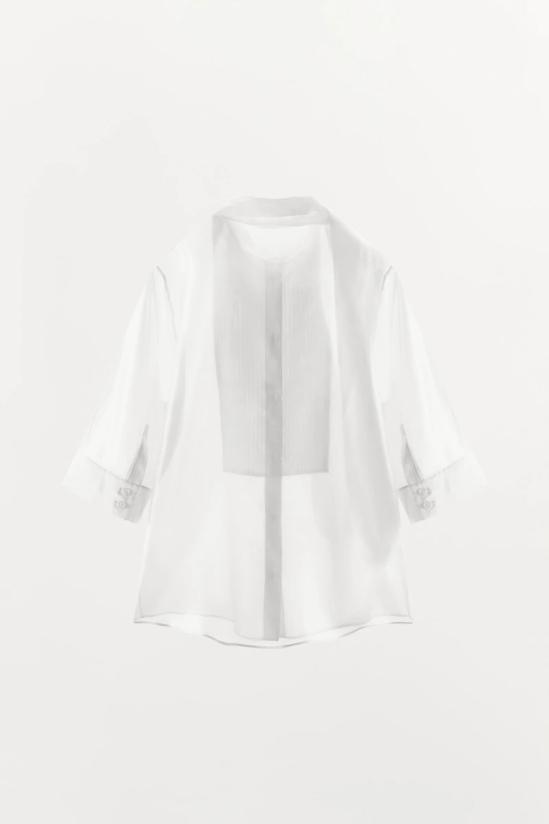 CHEMISE À NŒUD MANCHES COURTES ZW COLLECTION