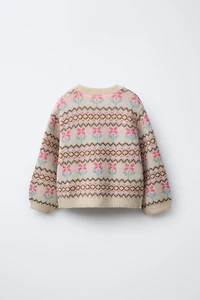 JACQUARD KNIT SWEATER WITH WOOL
