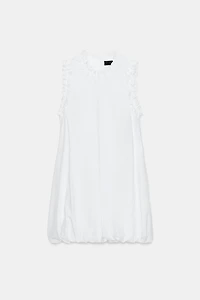 RUFFLED POPLIN DRESS