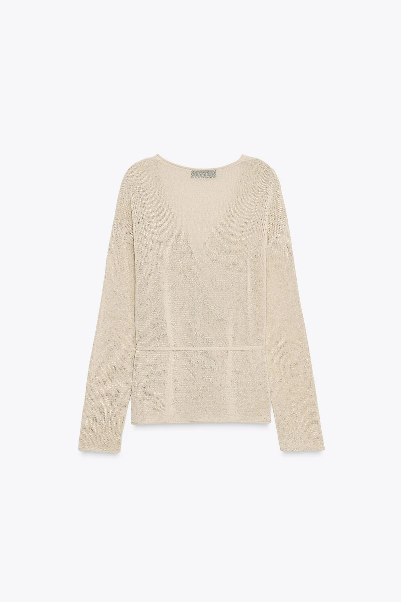 GILET EN MAILLE AVEC LIN