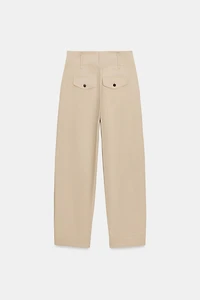 ADJUSTABLE HEM WIDE LEG PANTS