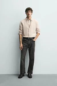 REGULAR FIT 100% LINEN SHIRT