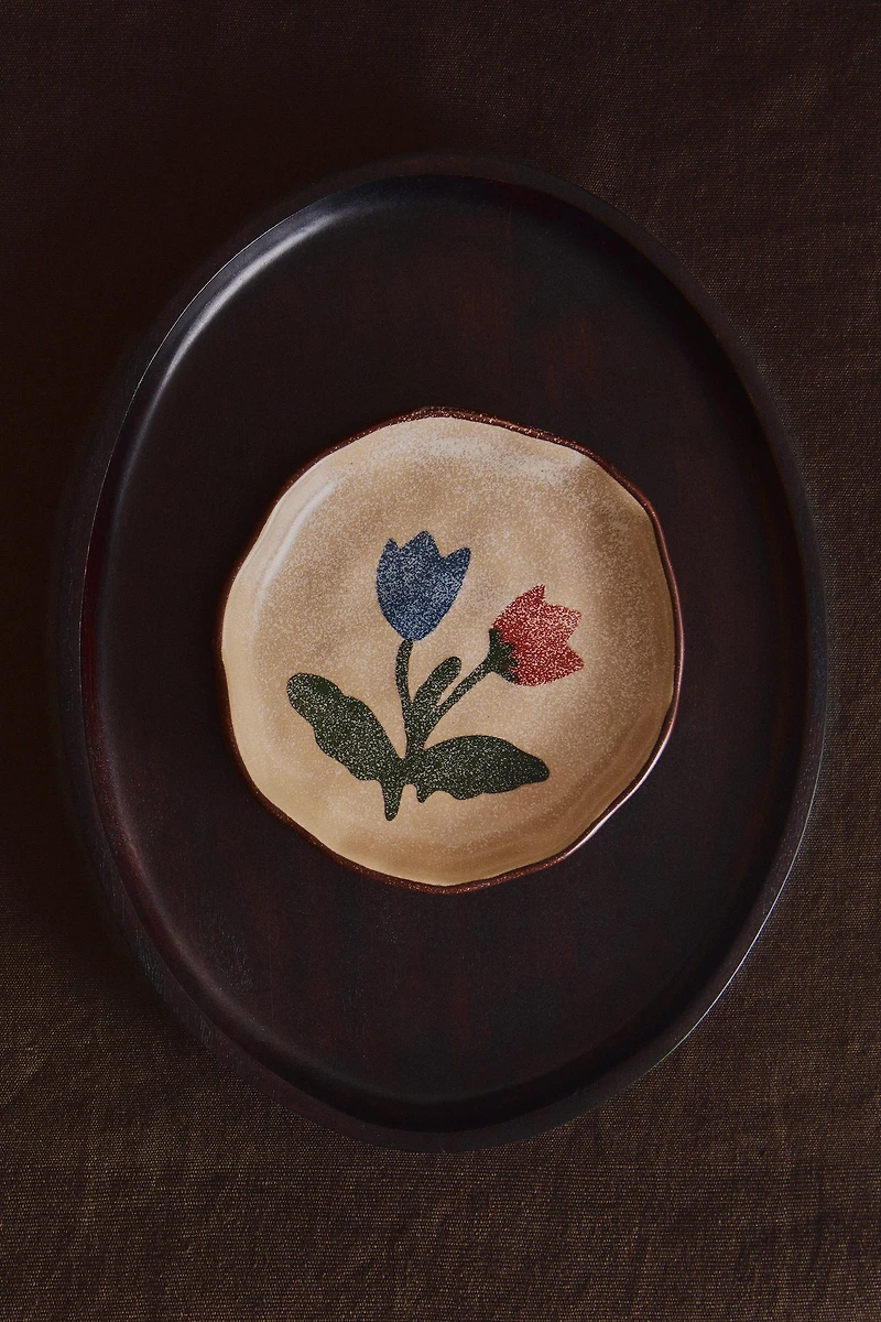 PLAT TERRE CUITE FLORAL