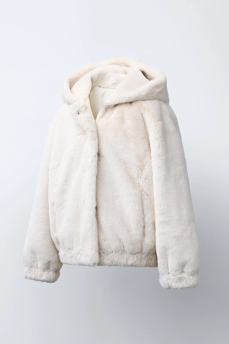 FAUX FUR HOODED JACKET